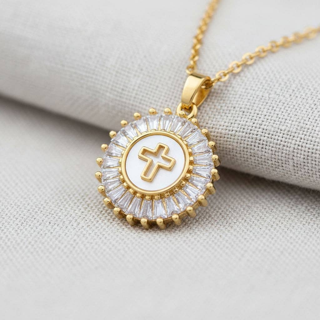 Radiant Faith Crystal Cross Necklace