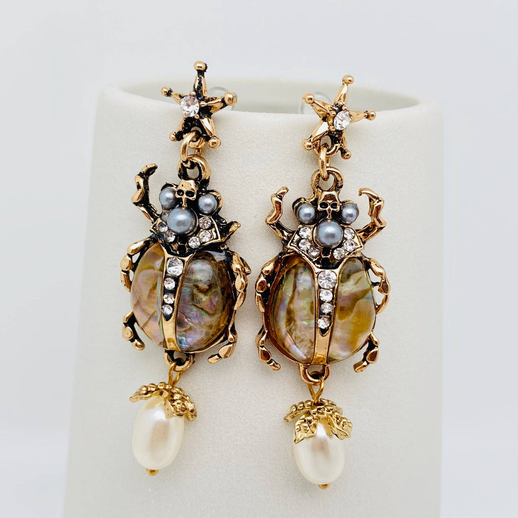The Gilded Beetle Earrings