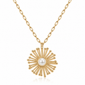 Golden Hour Pearl Sunburst Necklace