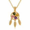 Dream in Color Crystal Dreamcatcher Pendant Necklace