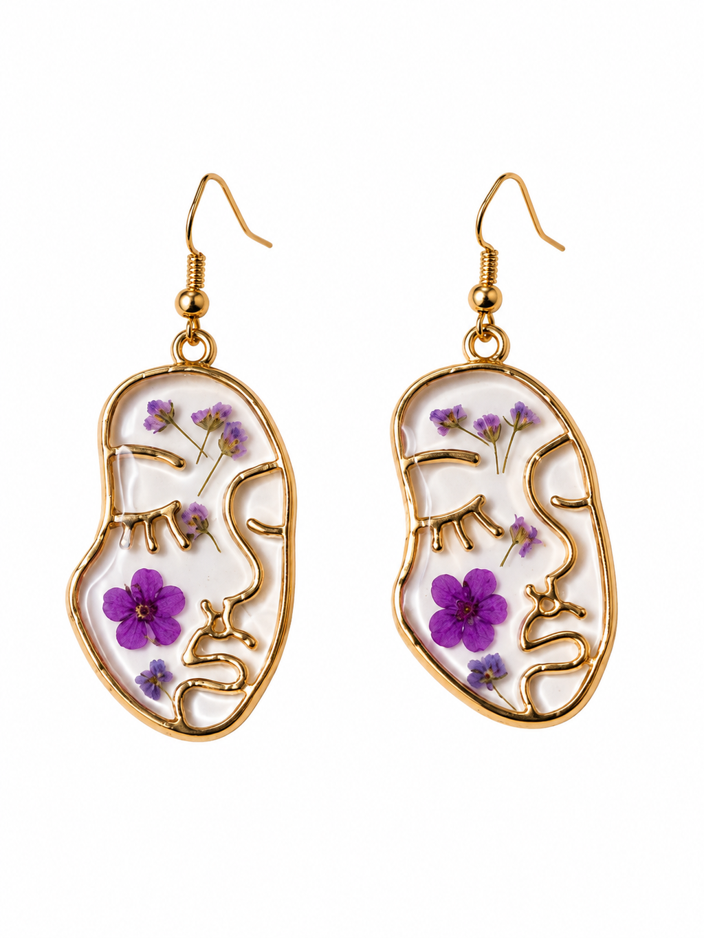 Violet Muse Pressed Flower Earrings
