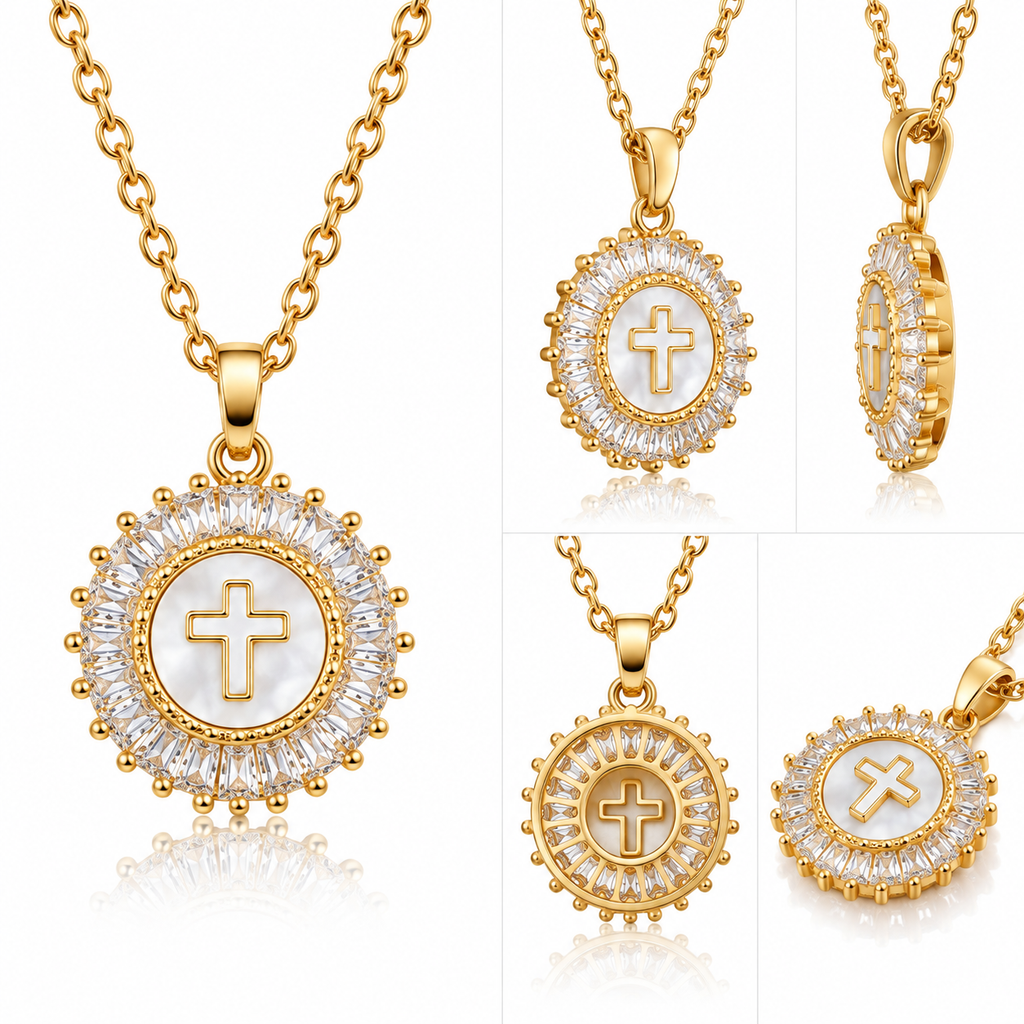 Radiant Faith Crystal Cross Necklace