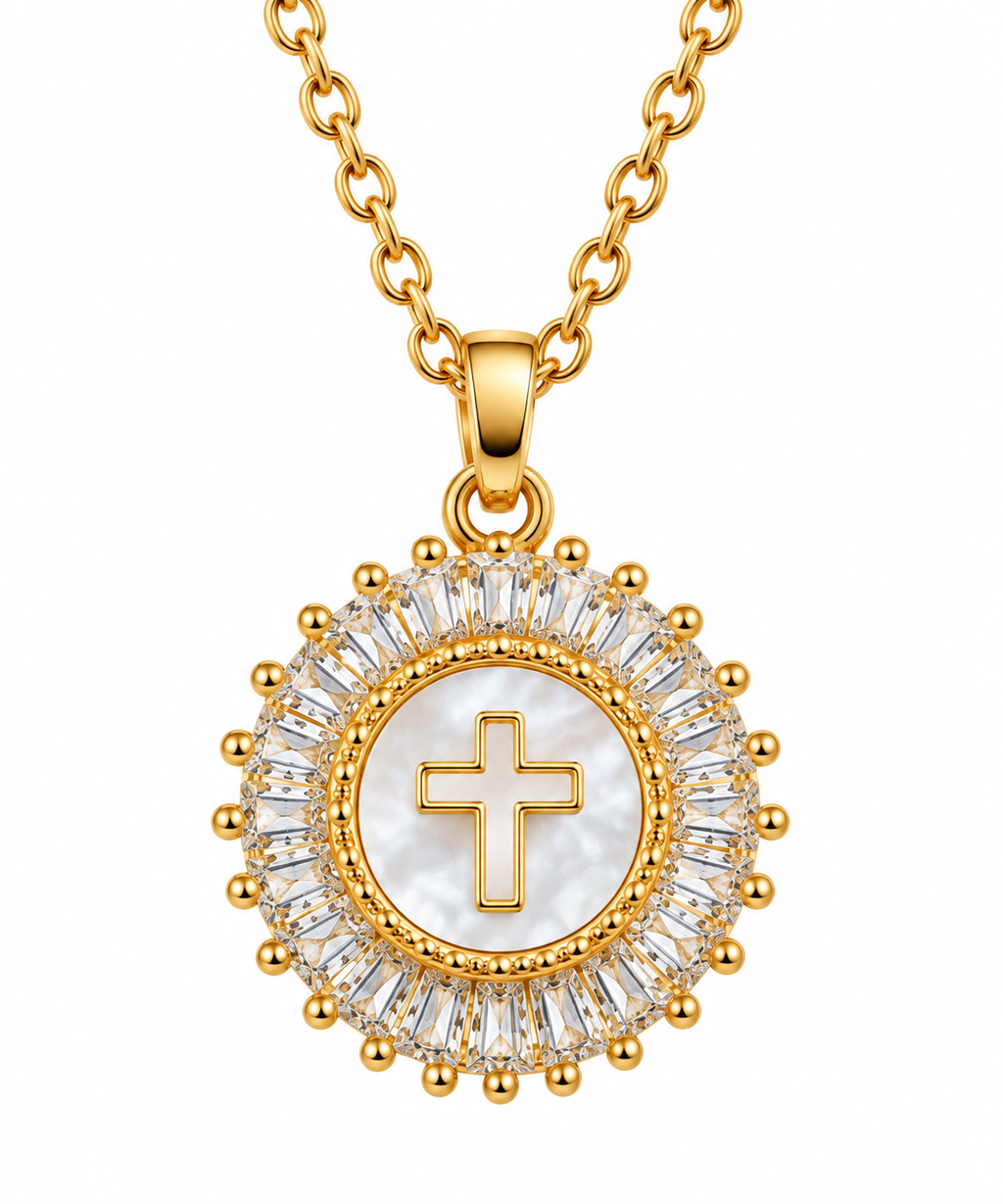 Radiant Faith Crystal Cross Necklace