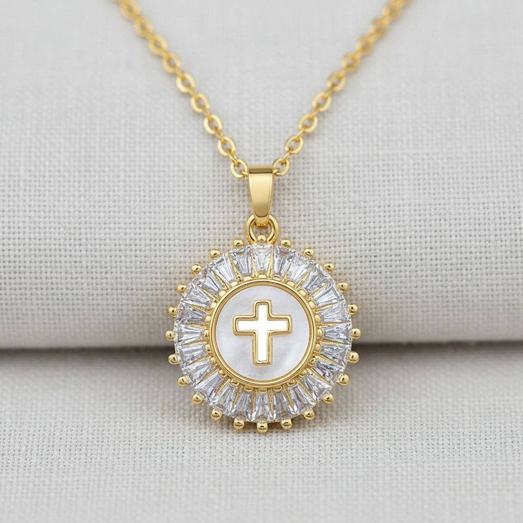 Radiant Faith Crystal Cross Necklace